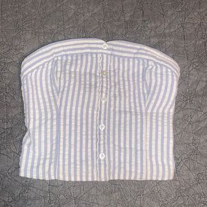 Blue and white hollister tube top